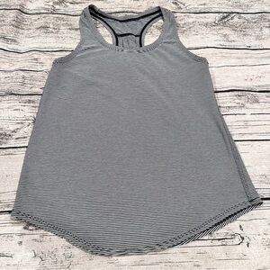 Lululemon Striped Black and White Love Tank Top With Pleated Back Size 4/6